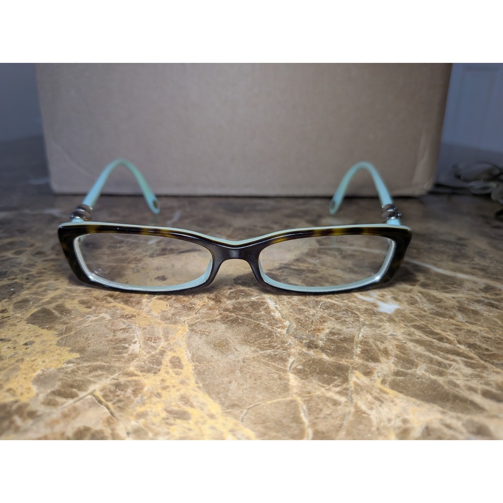 Luxury Tiffany & Co Eyeglasses Tiffany Blue Tortoiseshell Silver X Italy